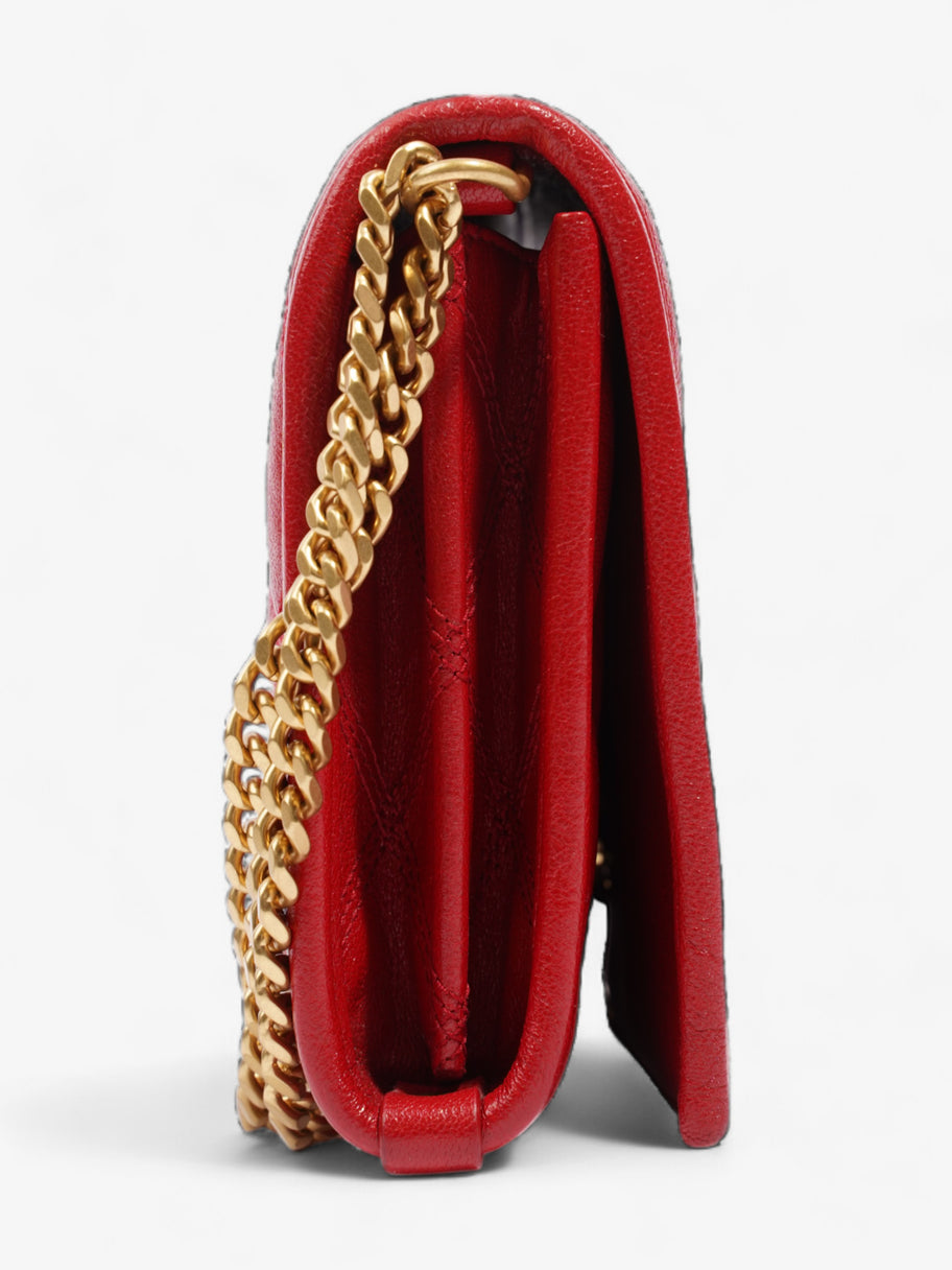 Saint Laurent Becky Chain Wallet Red Leather Image 5