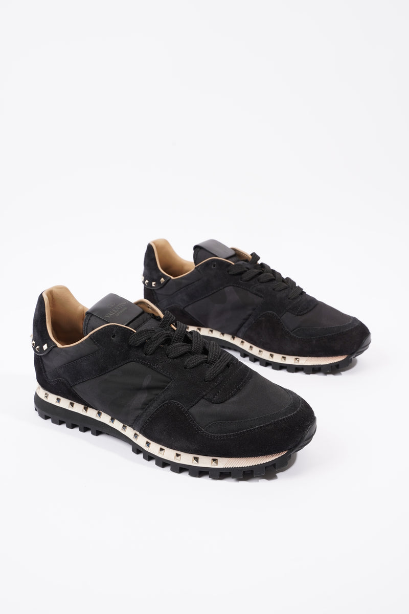  Valentino Rockstud Sneakers Black Suede EU 43 UK 9