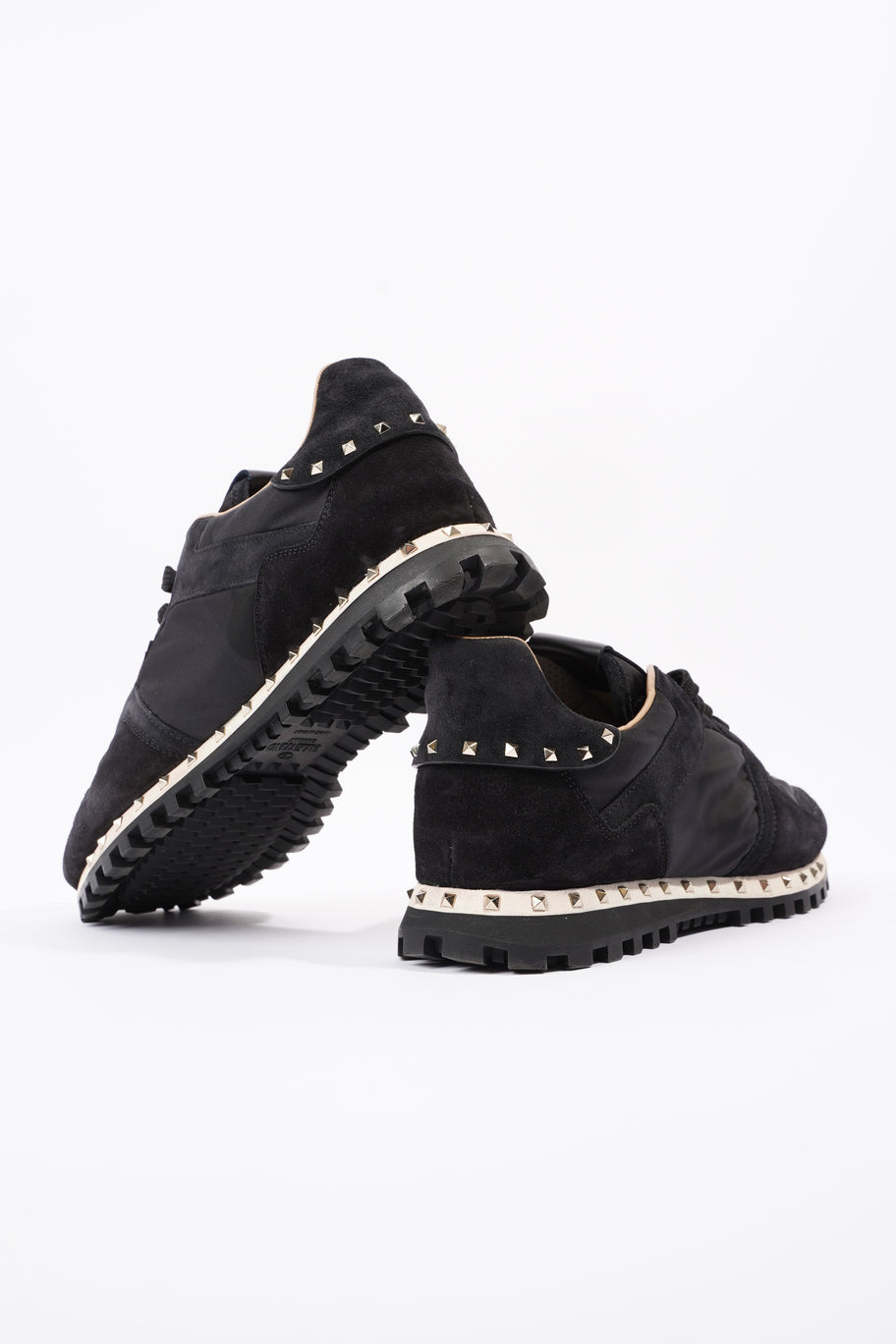 Valentino Rockstud Sneakers Black Suede EU 43 UK 9 Image 9