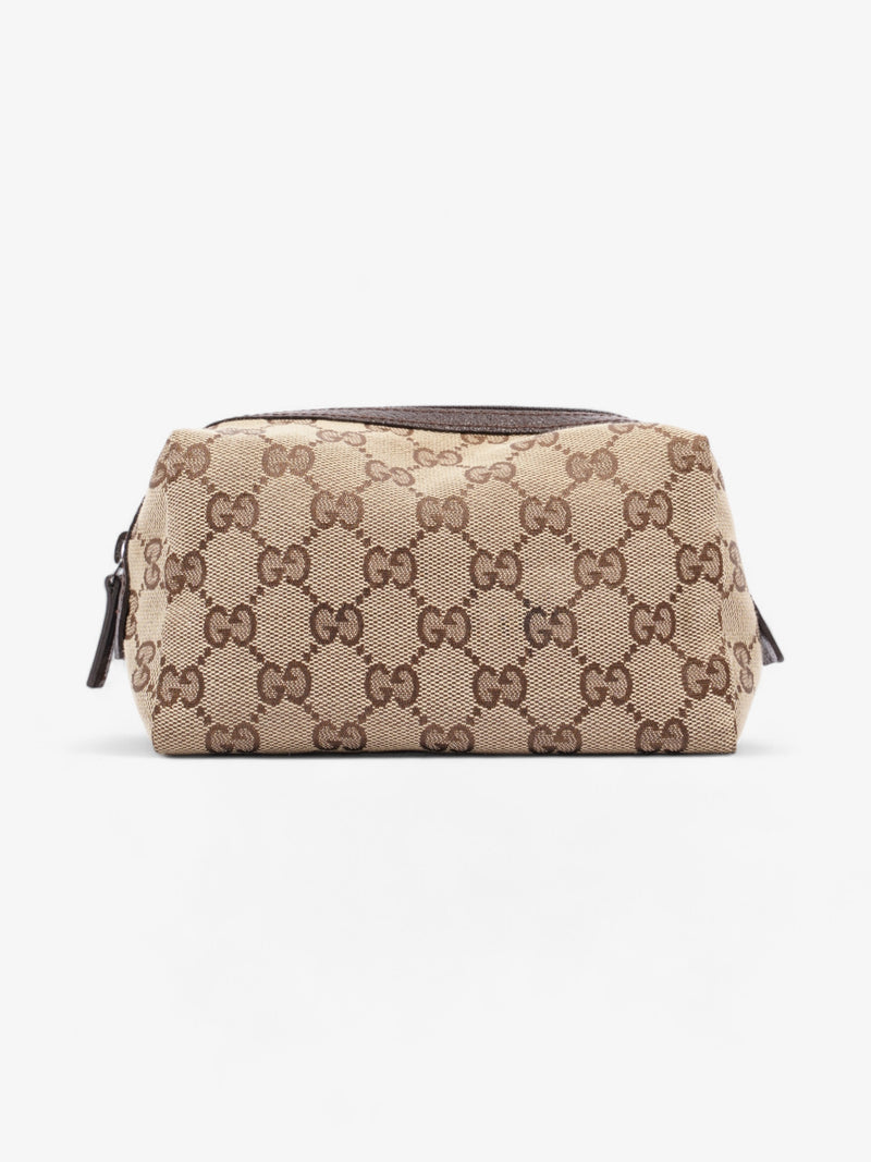  Gucci Cosmetic Pouch Beige And Ebony GG Supreme Canvas