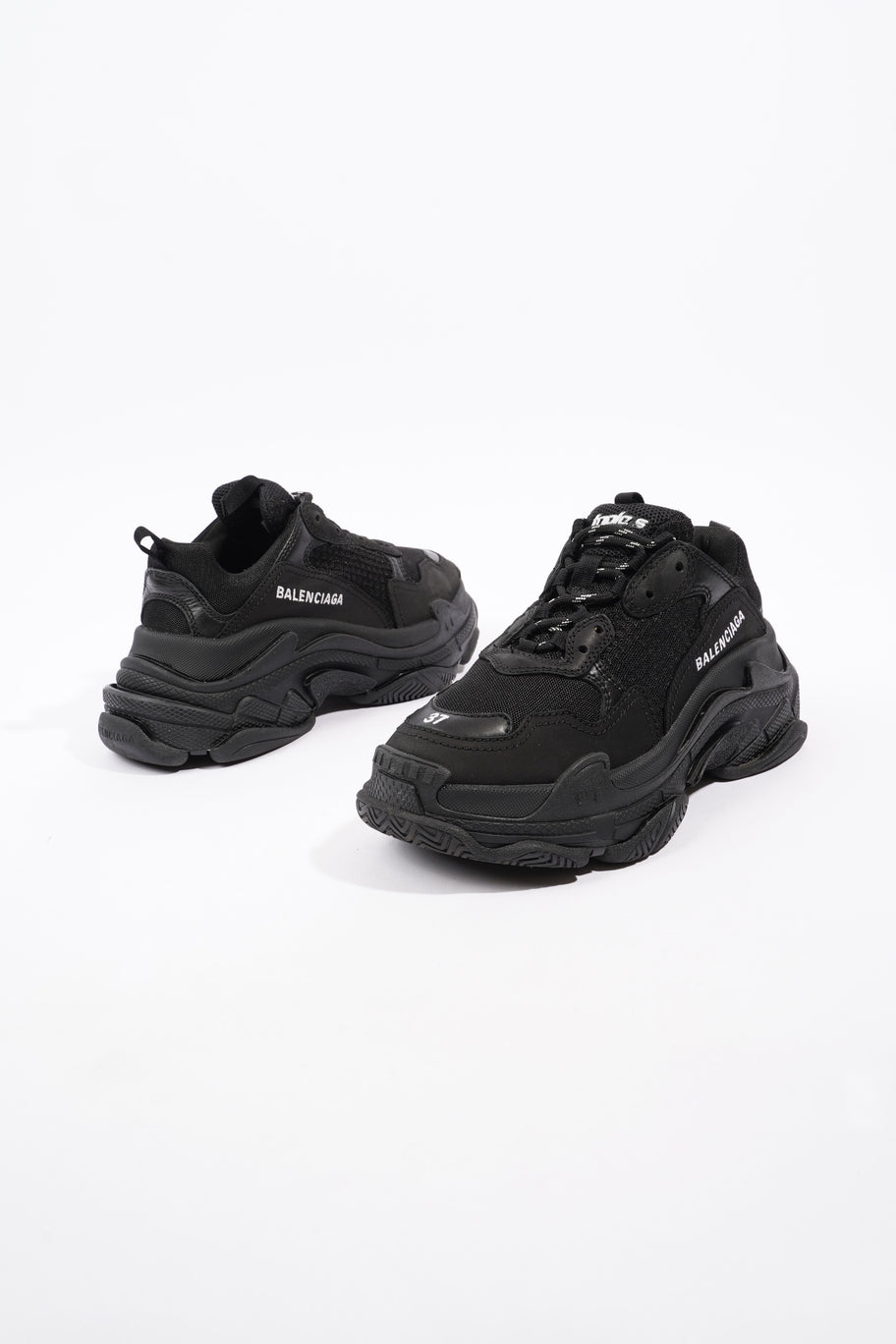 Balenciaga Triple S Sneaker Black Knit EU 37 UK 4 Image 9