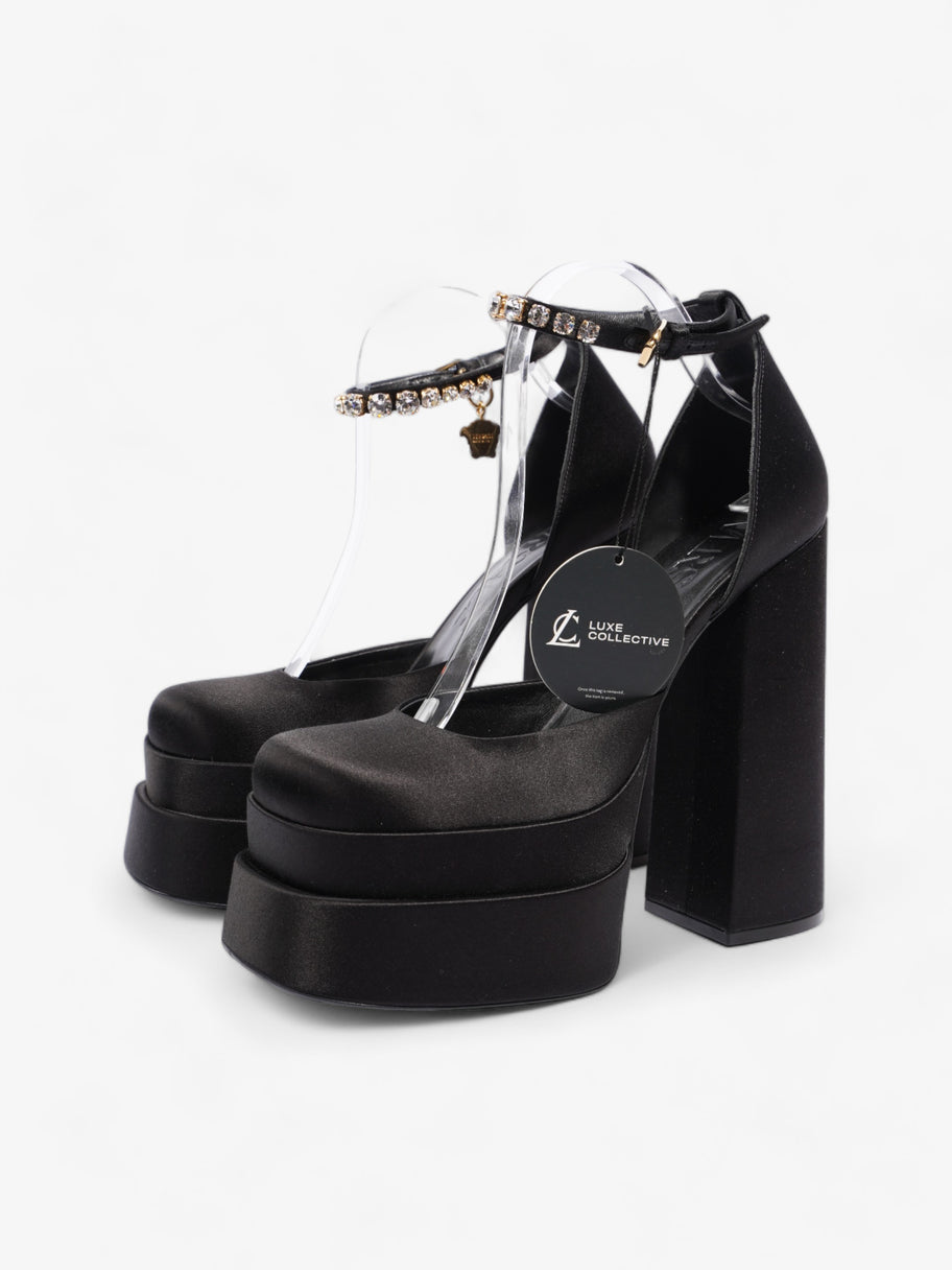 Versace Medusa Aevitas Platform Sandal 65 Black Satin EU 40.5 UK 7.5 Image 10