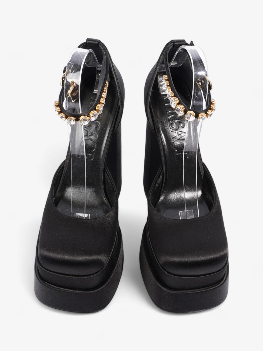 Versace Medusa Aevitas Platform Sandal 65 Black Satin EU 40.5 UK 7.5 Image 7