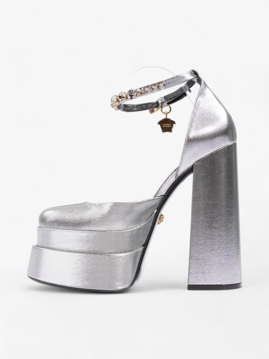 Versace Medusa Aevitas Platform Pumps 135mm Silver Nylon EU 38.5 UK 5.5 Image 3