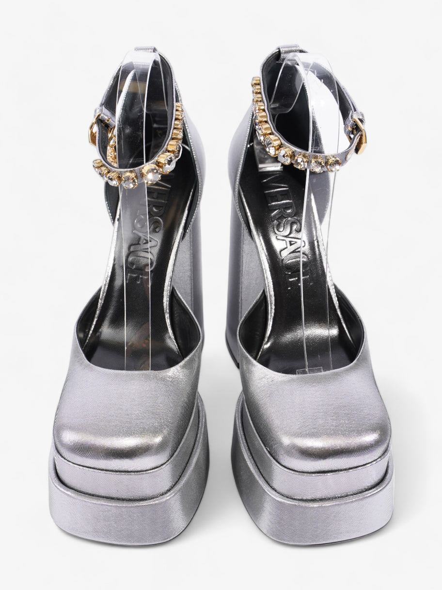 Versace Medusa Aevitas Platform Pumps 135mm Silver Nylon EU 38.5 UK 5.5 Image 8