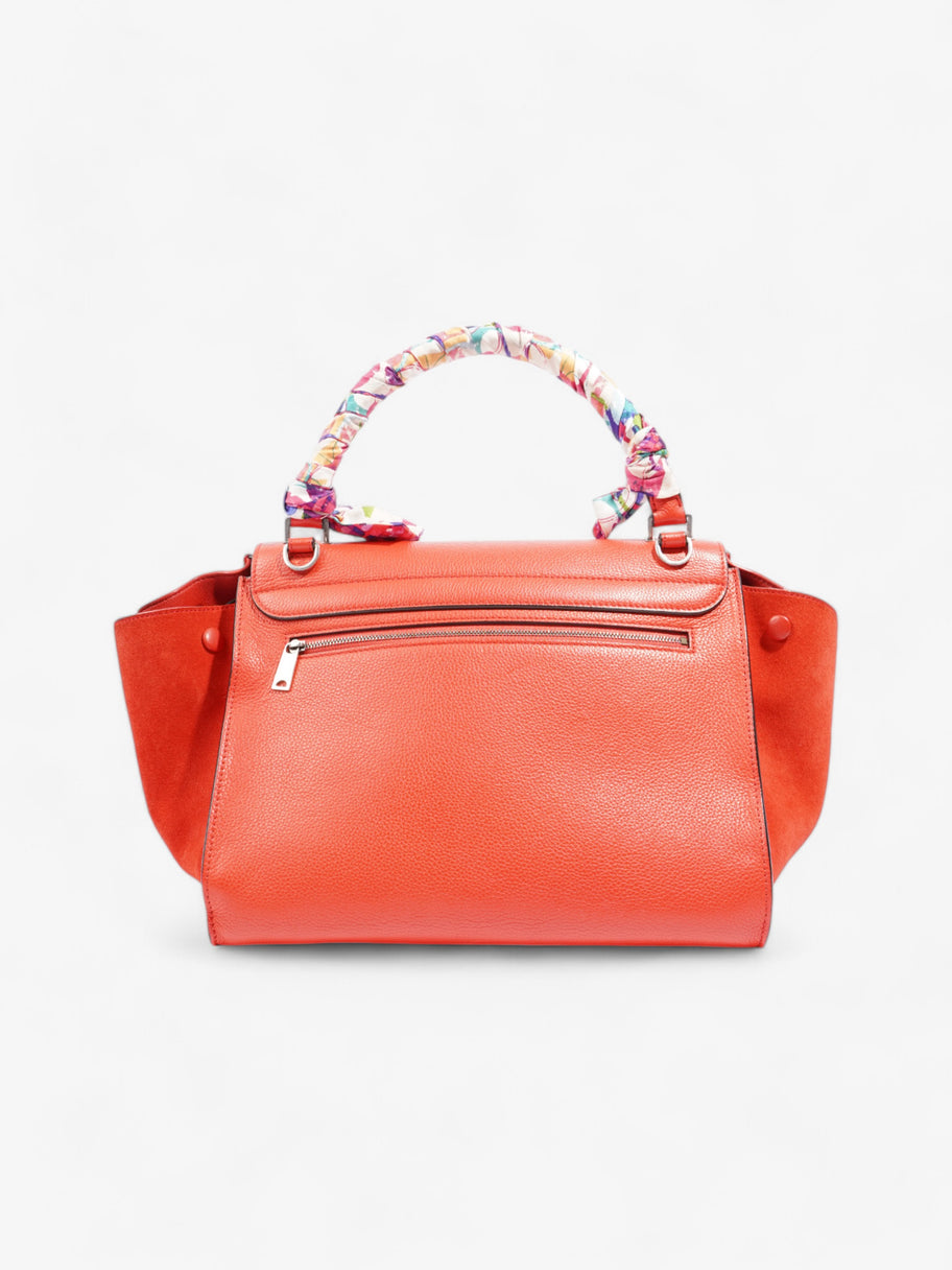 Celine Trapeze Coral Red Calfskin Leather Medium Image 4