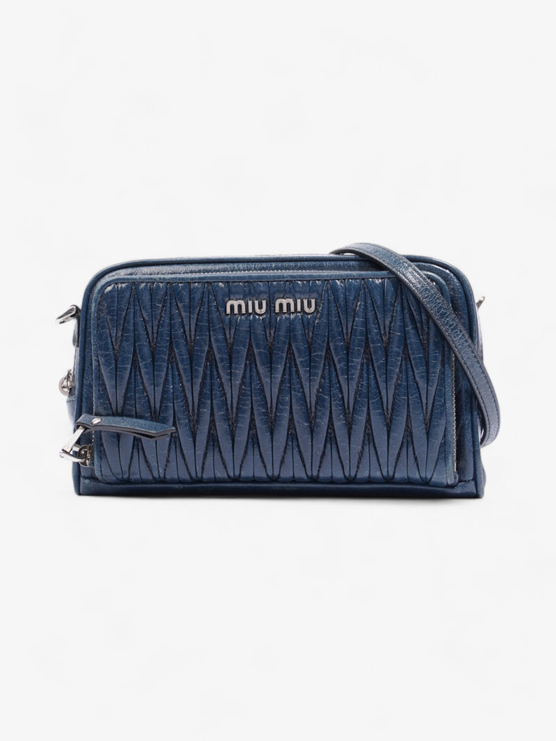  Miu Miu Crossbody Bag Blue Matelasse Leather