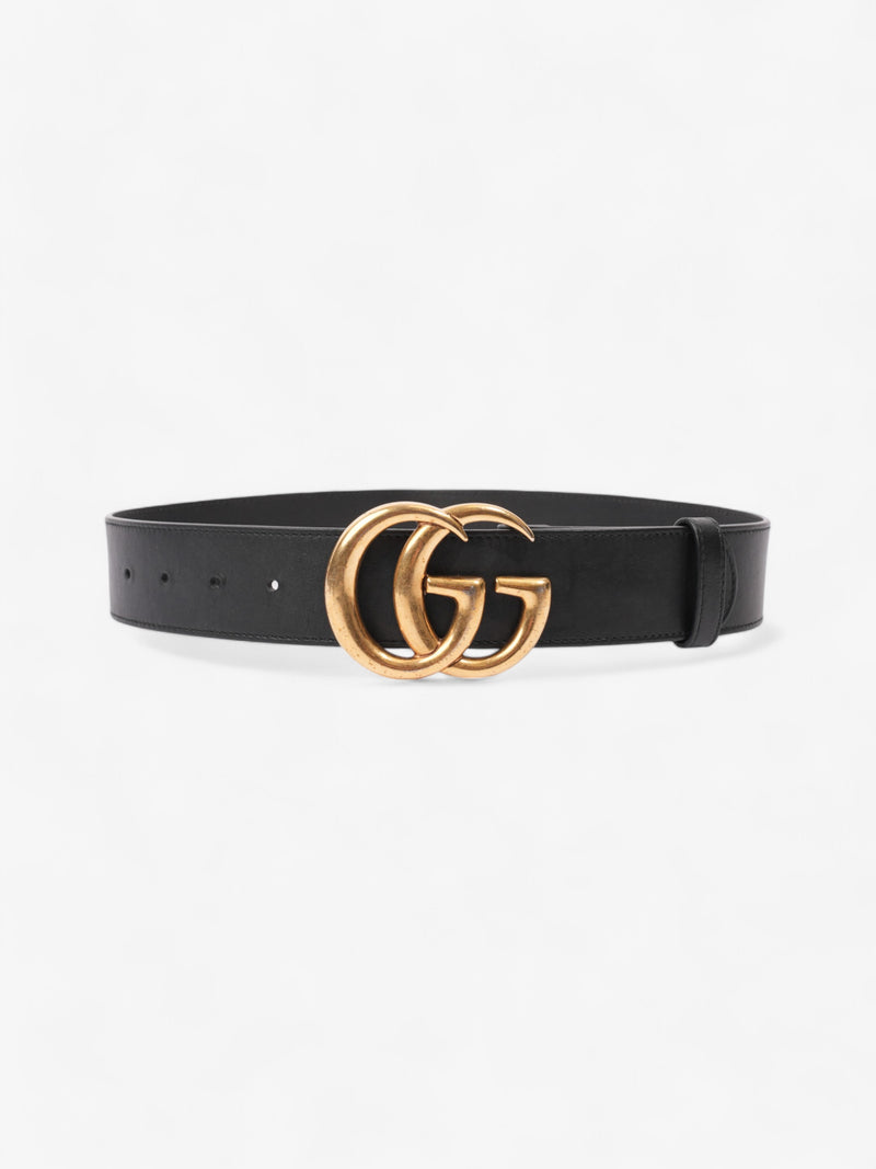  Gucci GG Marmont 2015 Re-Edition Wide Belt Black / Gold Leather 65cm / 26