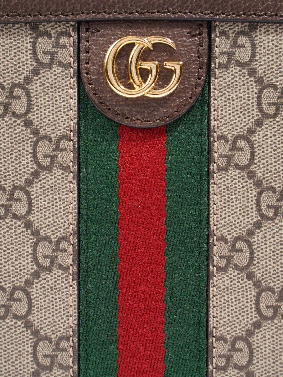 Gucci Ophidia Top Handle GG Supreme / Green / Red Canvas Mini Image 7