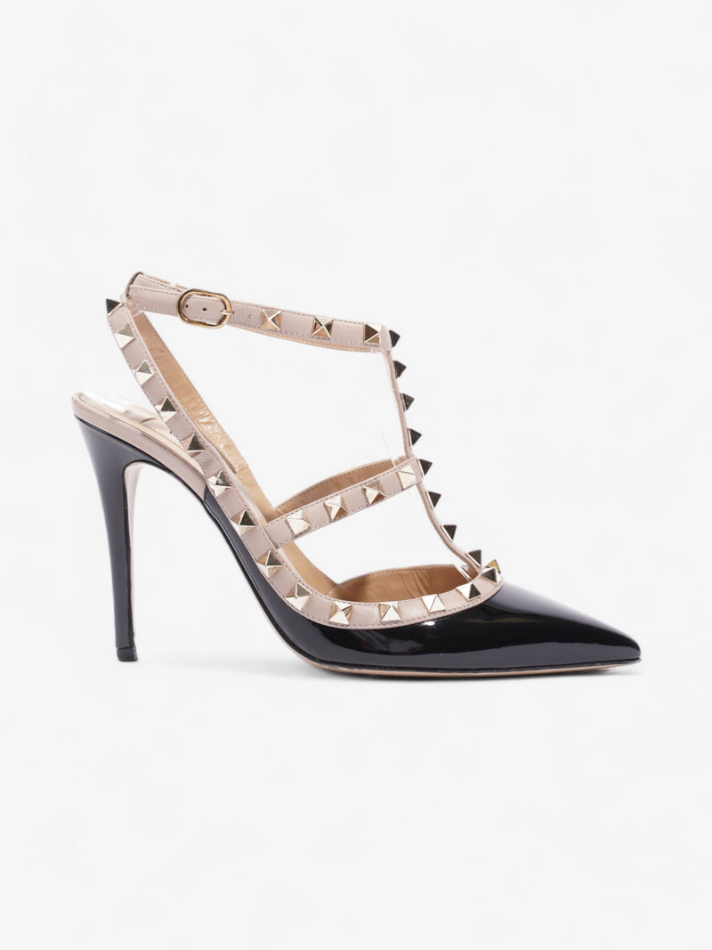  Valentino Rockstud Heels 105mm Black / Dusty Pink Patent Leather EU 38 UK 5