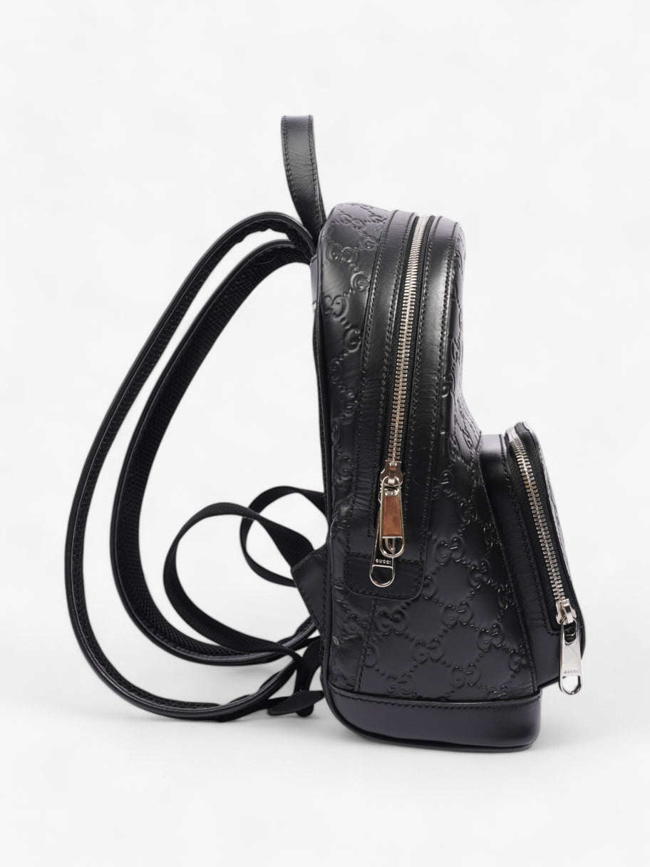 Gucci Signature Backpack Black Embossed Leather Small Image 5