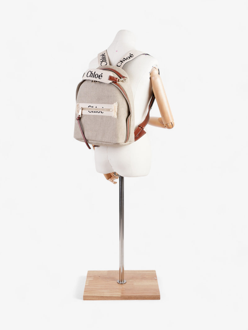  Chloe Woody Backpack Sepia Brown Cotton