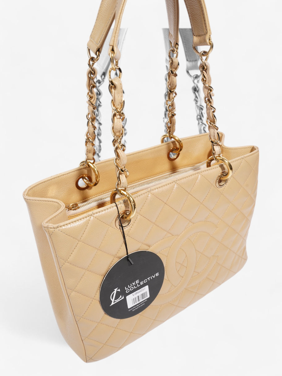 Chanel Grand Shopping Tote Neutral Caviar Leather Image 14