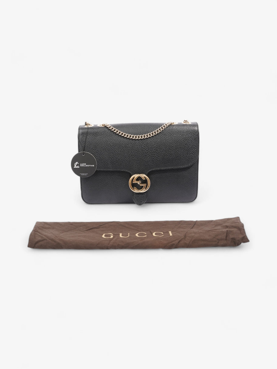 Gucci Interlocking GG Crossbody Bag Black Leather Image 8