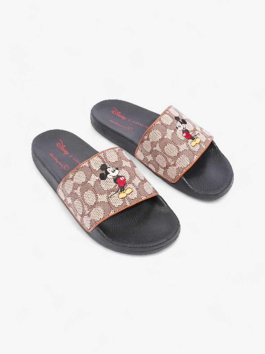 Coach Disney X Coach Sig Jacq Slide Cream / Brown / Black Cotton EU 39.5 UK 6.5 Image 2