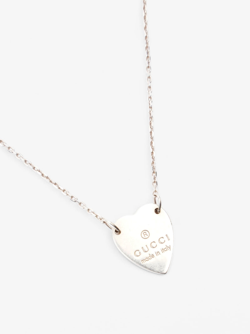  Gucci Heart Pendant Necklace Silver Silver Sterling