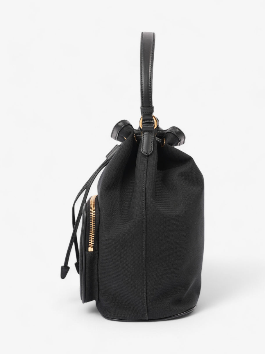 Prada Duet Bucket Bag Black Canvas Image 3