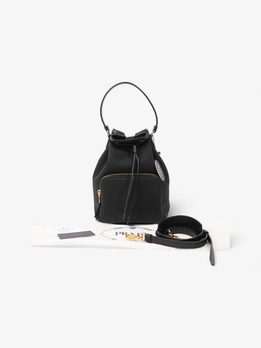 Prada Duet Bucket Bag Black Canvas Image 9