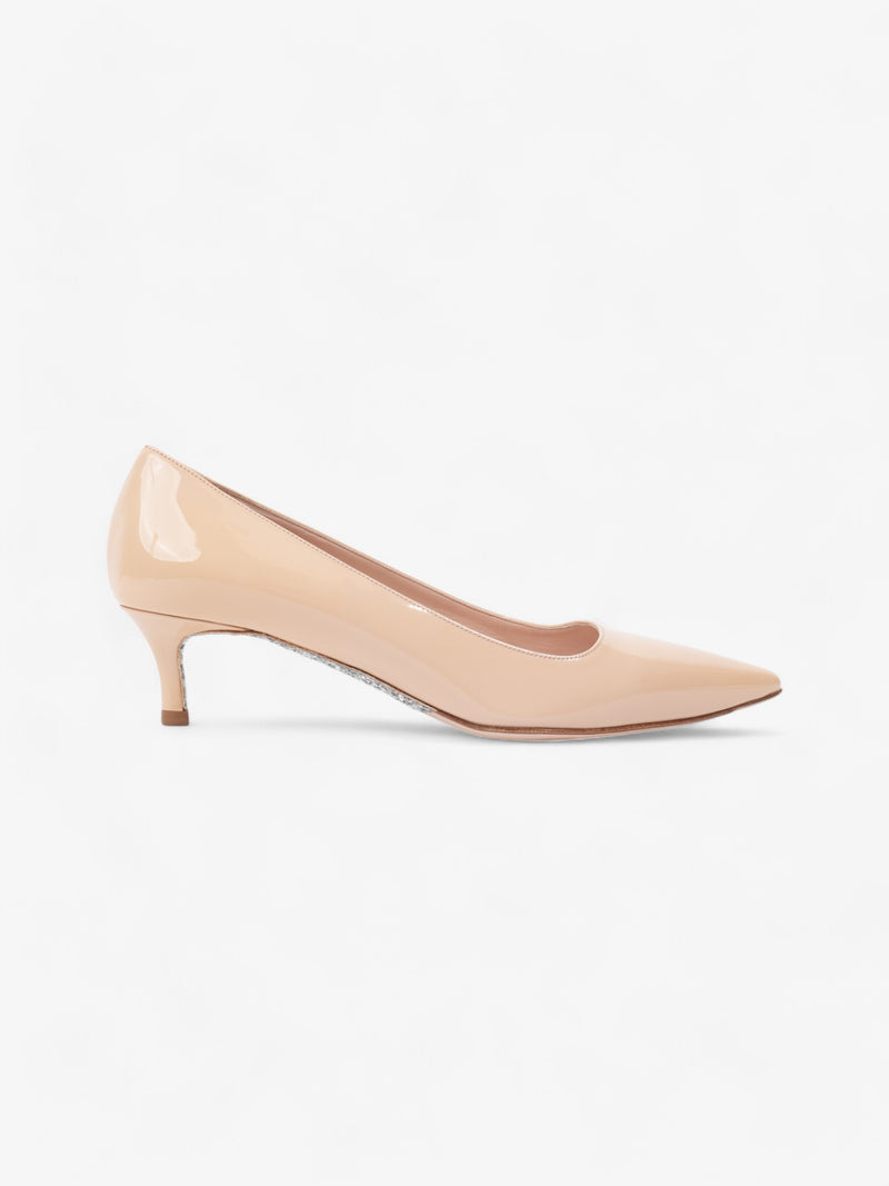  Miu Miu Pointed Kitten Heel 50mm Beige Patent Leather EU 36.5 UK 3.5