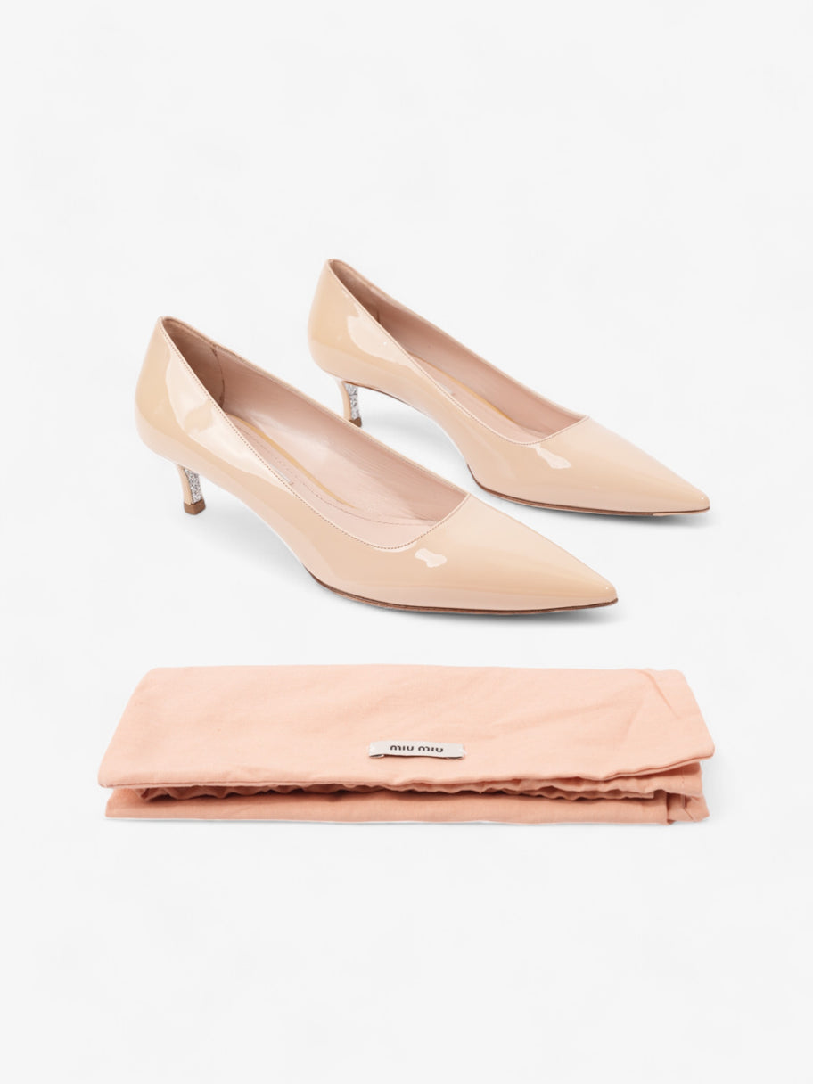 Miu Miu Pointed Kitten Heel 50mm Beige Patent Leather EU 36.5 UK 3.5 Image 10