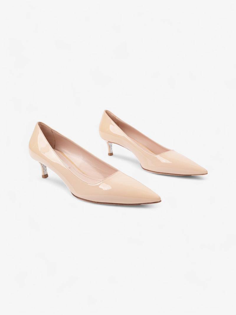  Miu Miu Pointed Kitten Heel 50mm Beige Patent Leather EU 36.5 UK 3.5