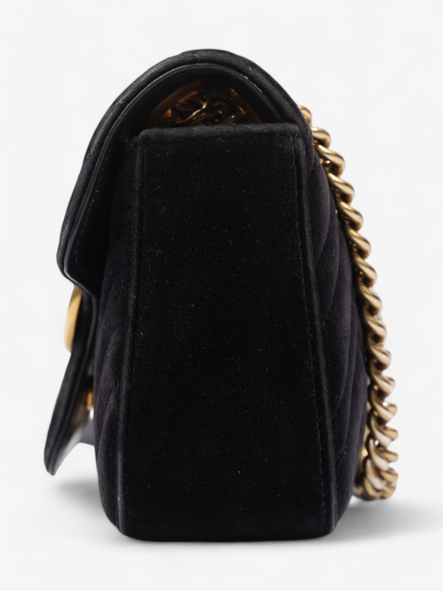 Gucci Marmont Flap Black Velvet Mini Image 3