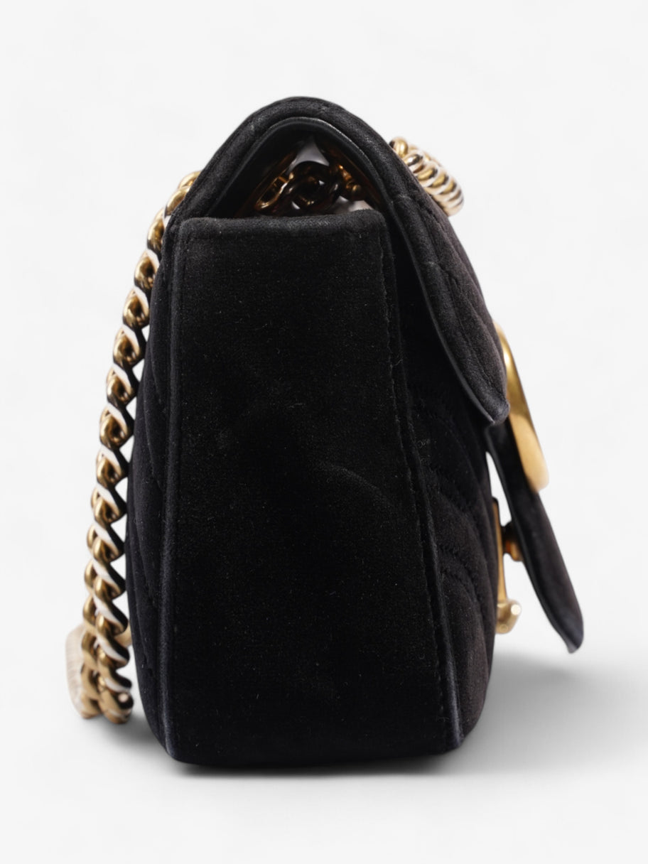 Gucci Marmont Flap Black Velvet Mini Image 5