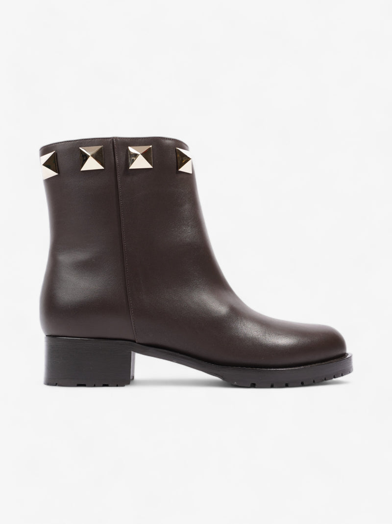  Valentino Rockstud Boots Brown Leather EU 39 UK 6