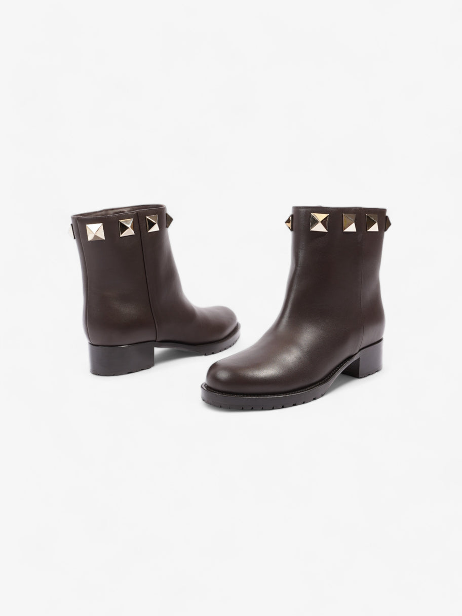 Valentino Rockstud Boots Brown Leather EU 39 UK 6 Image 9