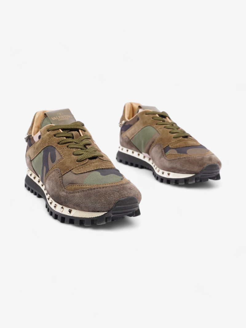  Valentino Rockstud Runner Khaki Camo Suede EU 36 UK 3