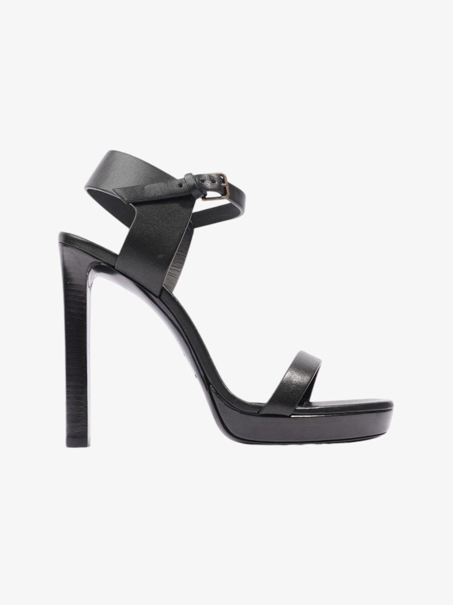 Saint Laurent Ankle Strap Heels 120 Black Leather EU 39 UK 6 Image 1