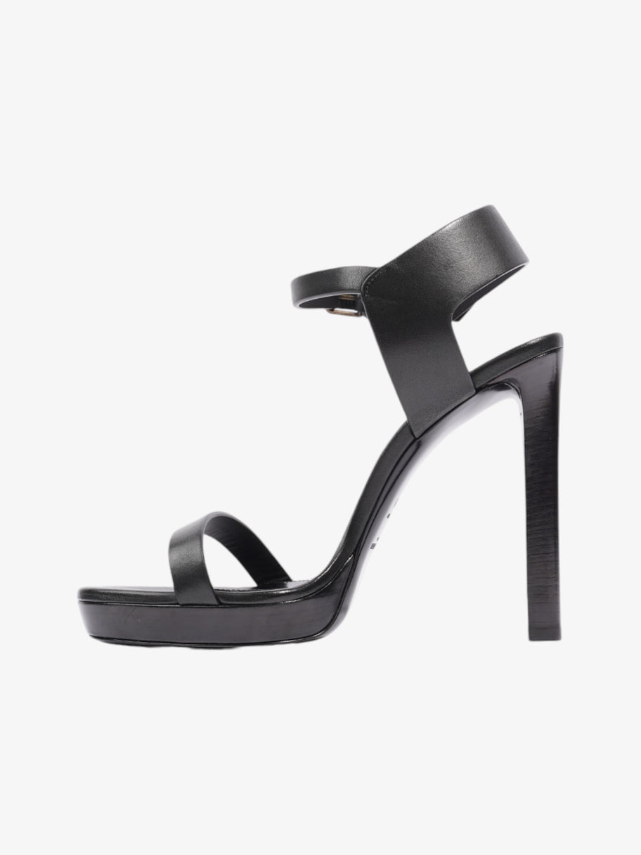 Saint Laurent Ankle Strap Heels 120 Black Leather EU 39 UK 6 Image 3