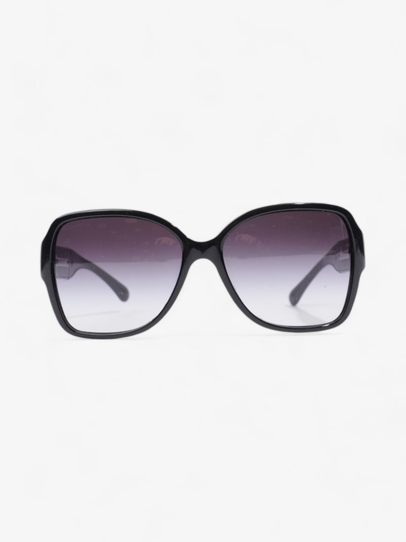  Chanel CC Sunglasses Black Acetate 135mm