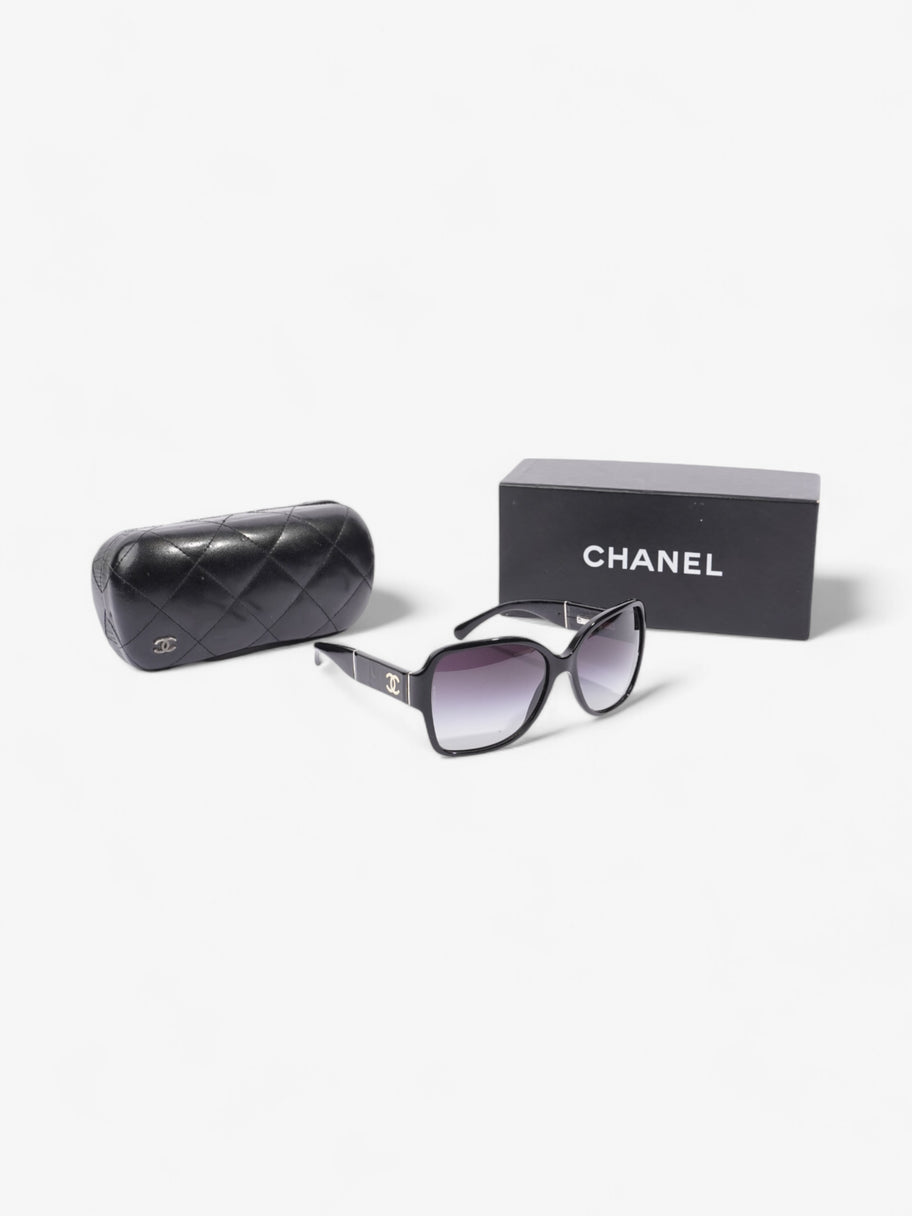 Chanel CC Sunglasses Black Acetate 135mm Image 8