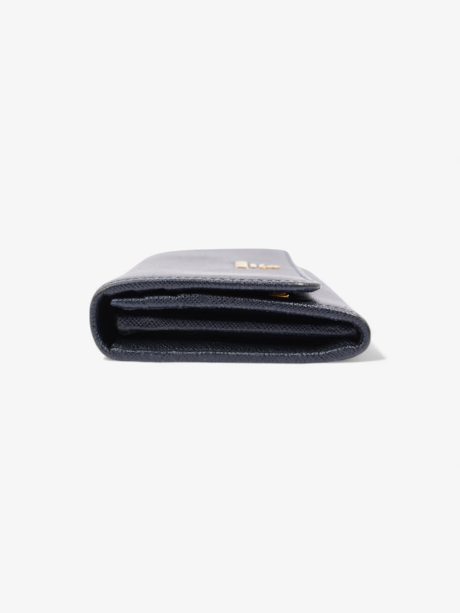 Prada Continental Wallet Navy Blue Saffiano Leather Image 3