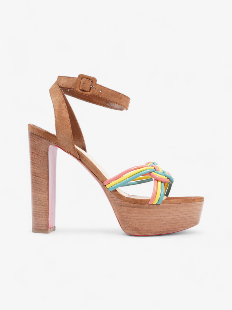  Christian Louboutin Ella Heels 130 Multicolour  / Brown Suede EU 40 UK 7