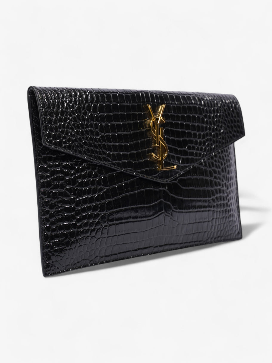 Saint Laurent Uptown Clutch Black Embossed Leather Image 5