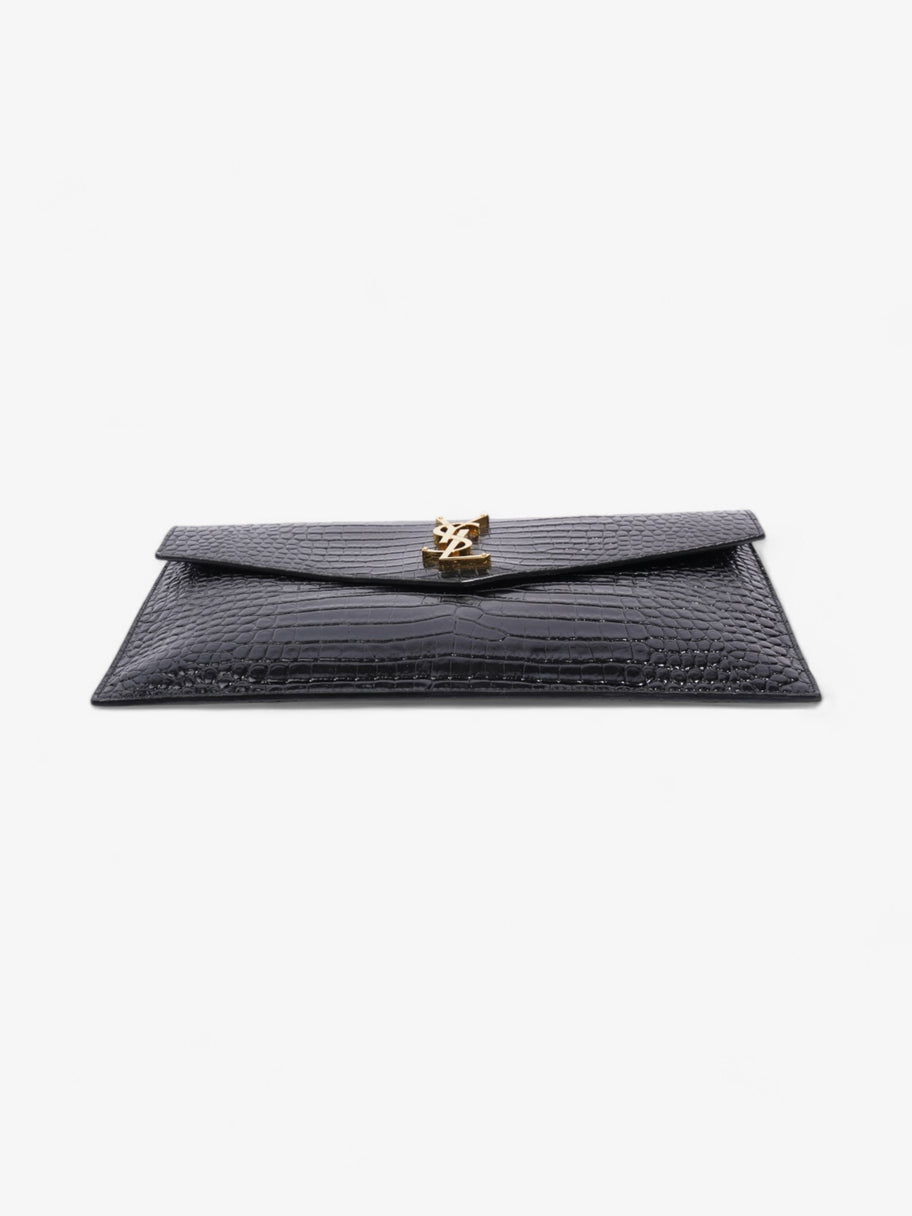 Saint Laurent Uptown Clutch Black Embossed Leather Image 6