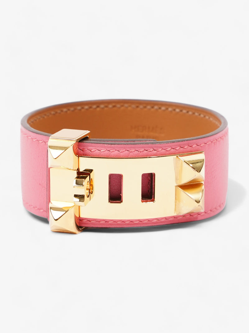  Hermes Collier De Chien Rose ExtrÍme Calfskin Leather T2 (15.5cm)