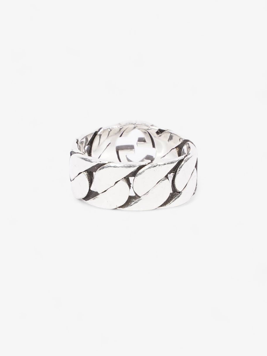 Interlocking G Chain Ring Silver Base Metal 13 Image 3