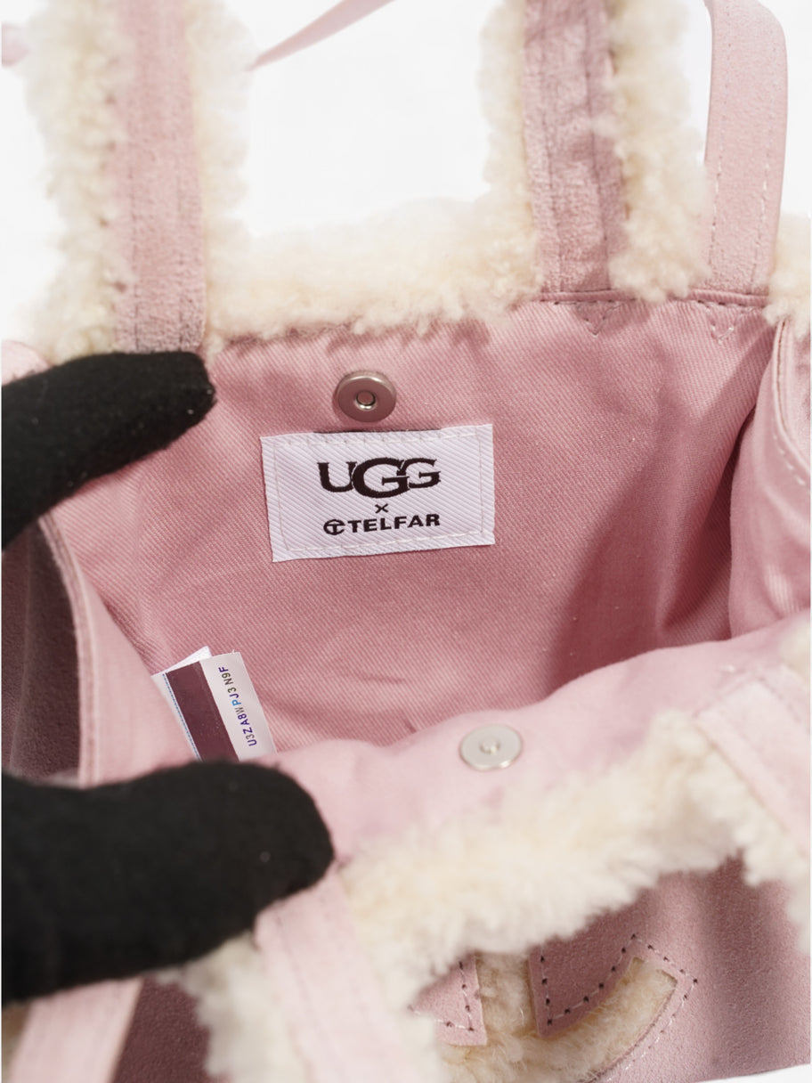 Telfar Ugg x Telfar Shopping Tote Pink / White Suede Small Image 8