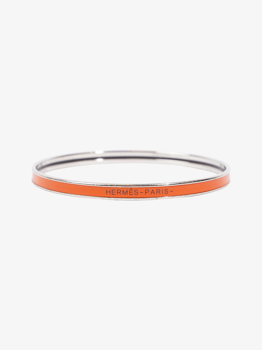 Hermes Uni Bangle Orange Fruite / Silver Enamel 65 (Small) Image 1