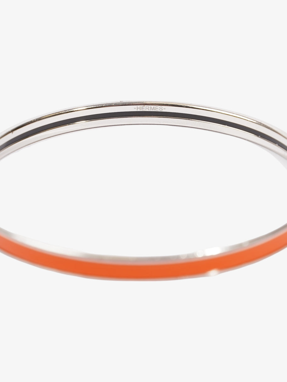 Hermes Uni Bangle Orange Fruite / Silver Enamel 65 (Small) Image 3