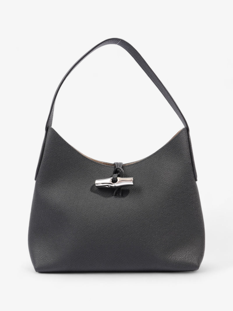  Longchamp Roseau Black Calfskin Leather Medium