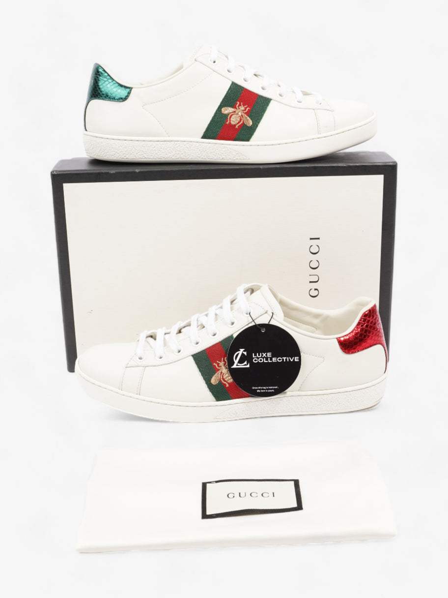 Gucci Ace Embroidered Bee White / Red / Green Leather EU 40 UK 7 Image 10