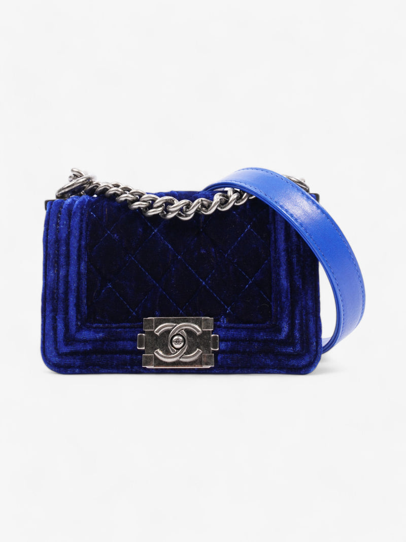  Chanel Boy Bag Royal Blue Velvet Mini