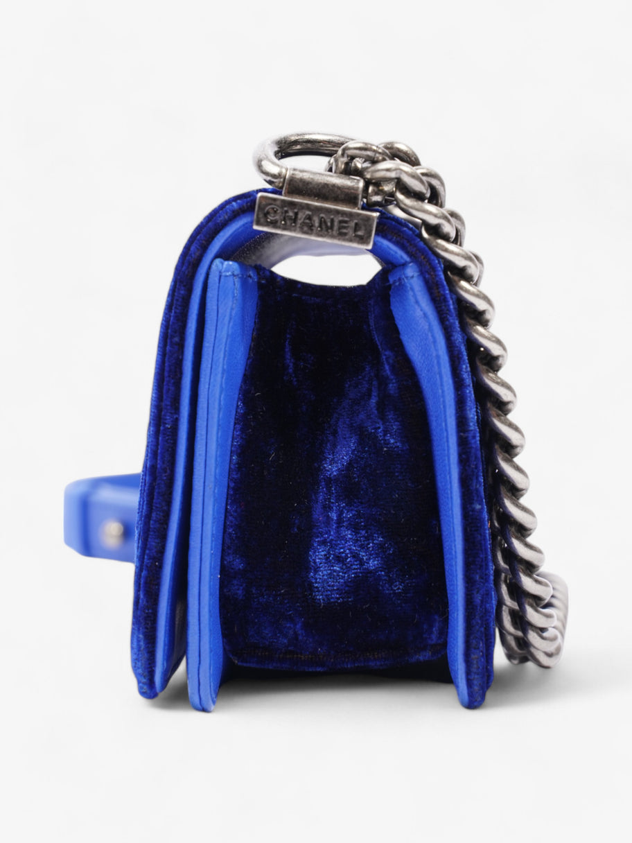 Chanel Boy Bag Royal Blue Velvet Mini Image 3