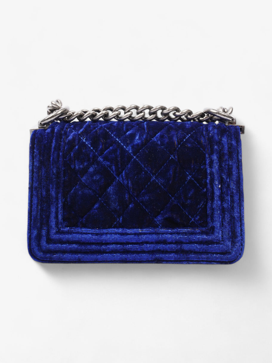 Chanel Boy Bag Royal Blue Velvet Mini Image 4