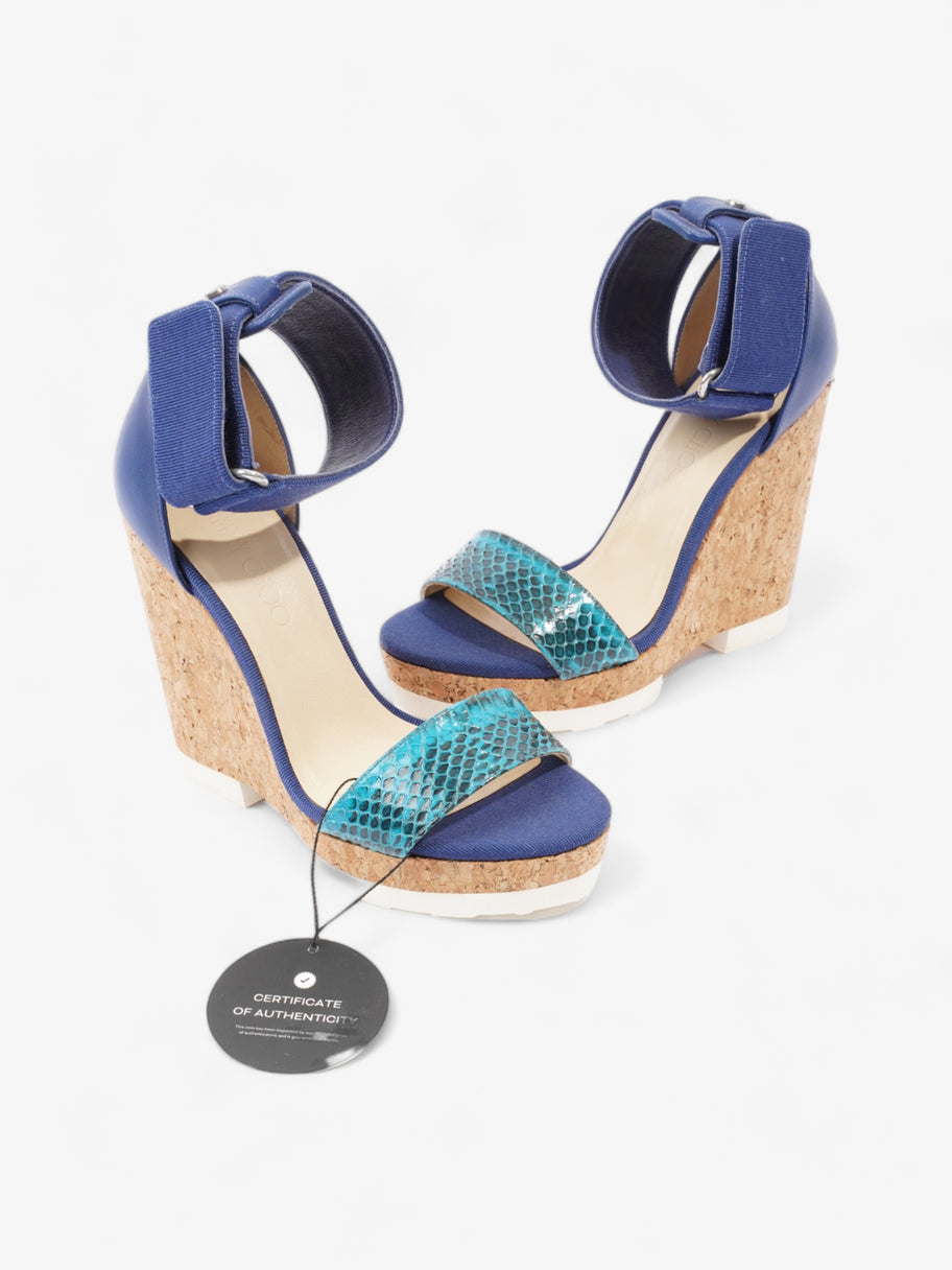 Neston Platform Wedge Sandals 120 Blue  Python EU 37 UK 4 Image 11