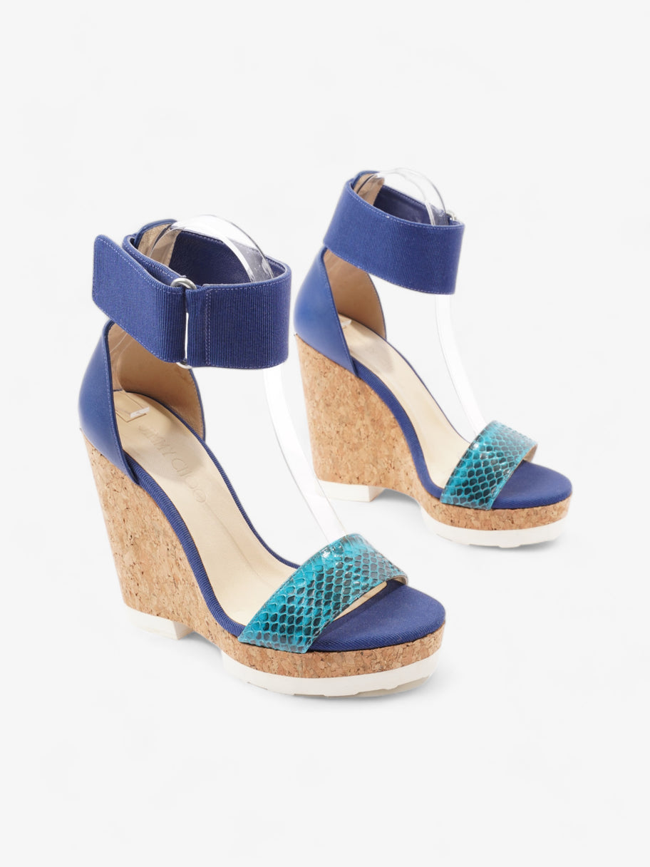 Neston Platform Wedge Sandals 120 Blue  Python EU 37 UK 4 Image 2